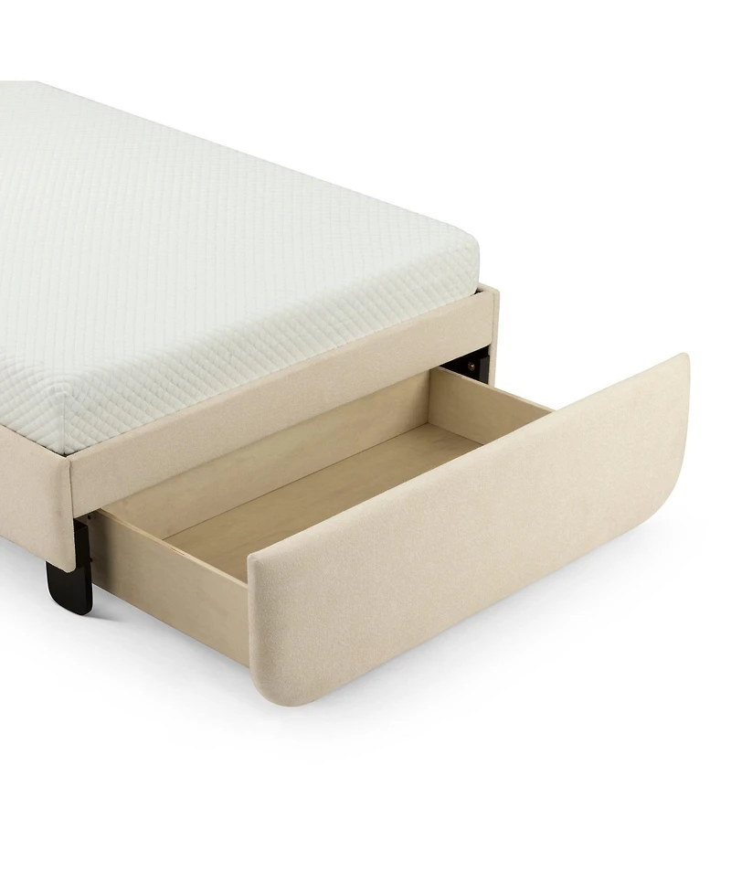 Max and Lily Upholstered Bed with Arch Headboard (Twin