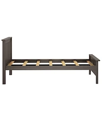 Max and Lily Twin Bed Frame with Headboard, Solid Wood Platform for Kids