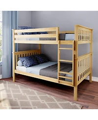 Max and Lily Full over Bunk Bed for Kids, Solid Wood Platform Bed, No Box Spring Needed