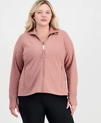Id Ideology Plus Soft Flex Solid Full-Zip Jacket, Created for Macy's