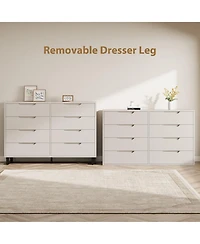 gaomon 8 Drawer Dresser for Bedroom, 55" Wide Freestanding Storage Chest Living Room or Hallway