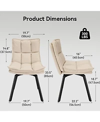 Sailvan Swivel Dining Chairs, Upholstered Leather Room Kitchen Chairs with Double-Layer Foam