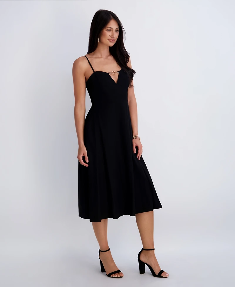 Siena Women's Sleeveless Keyhole Detail Midi Dress