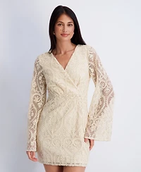 Siena Women's V-Neck Open Back Crochet Lace Dress