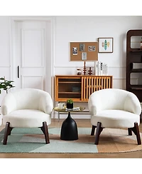 Dyhome 25.98'' Upholstered Fabric Accent Chairs Armchair (Set of 2)