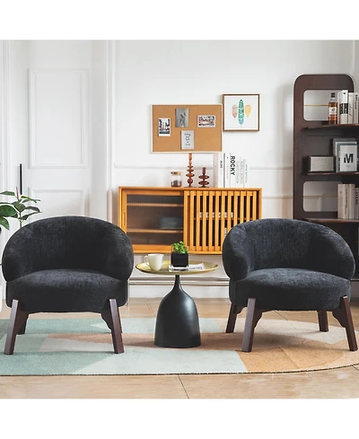 Dyhome 25.98'' Upholstered Fabric Accent Chairs Armchair (Set of 2)