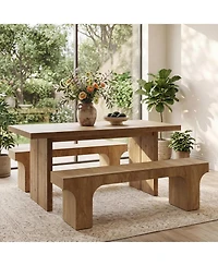 Tribesigns 63" Wood Bench, Long Dining Bench with Sturdy Mdf Frame, Farmhouse Entryway Bench