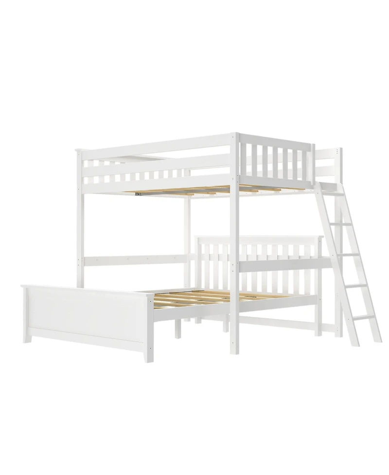 Max & Lily Full Bed Frame with Panel Headboard, Modern Farmhouse Solid Wood Platform