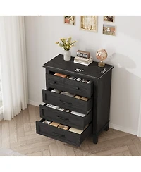 gaomon 4 Dresser for Bedroom, 34.8" Tall Wooden Freestanding Chest of Drawers