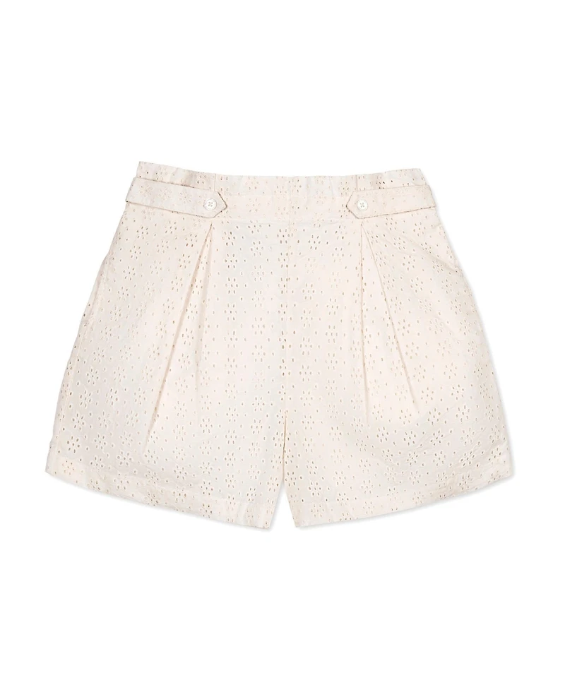 Hope & Henry Women's and Organic Eyelet Button Tab Short