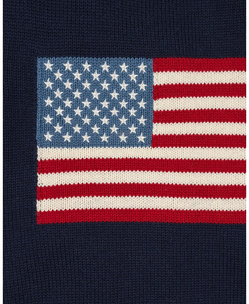Hope & Henry Girls and Organic Crew Neck Flag Sweater