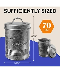 Amici Pet Retro Metal Storage Canister Treats Jar, 72 Ounces