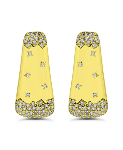 Christian Siriano New York 14k Gold-Plated Sprinkle Pave Post Earrings