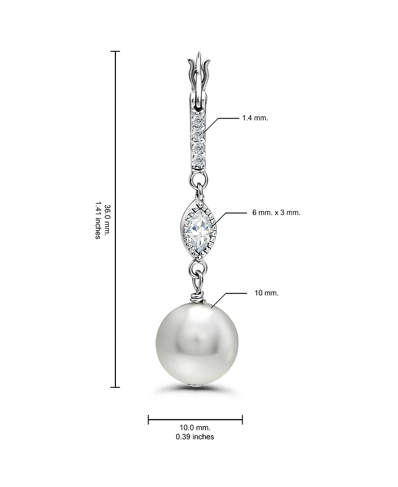 Christian Siriano New York Silver-Plated Marquise Cubic Zirconia Fancy Drop Earrings