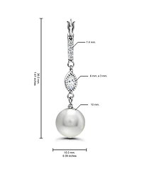 Christian Siriano New York Silver-Plated Marquise Cubic Zirconia Fancy Drop Earrings