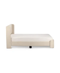 Max & Lily Upholstered Bed with Rectangular Headboard Drawer Side Storage
