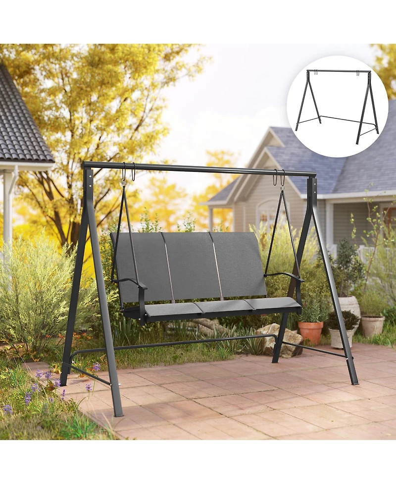 Outsunny Swing Stand, Meta Swing Frame, 528 Lbs Weight Capacity, Black