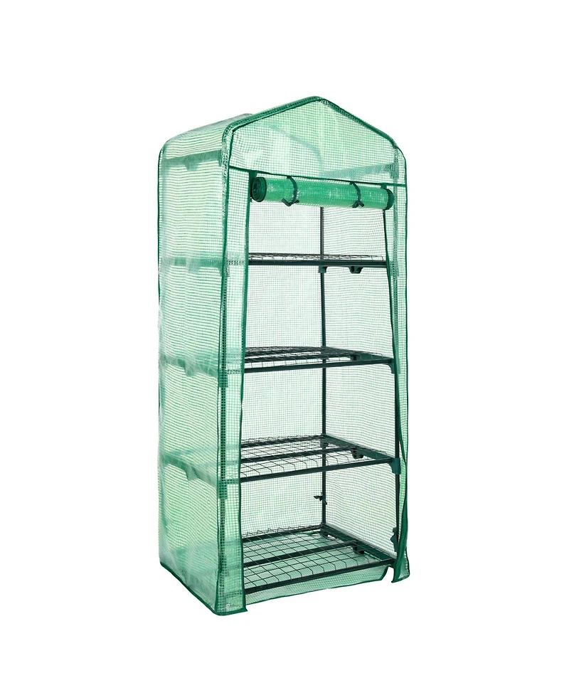 Aoodor 4-Tier Greenhouse with Pe/Pvc Base for Indoor and Outdoor Gardening.
