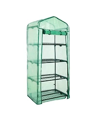 Aoodor 4-Tier Greenhouse with Pe/Pvc Base for Indoor and Outdoor Gardening.