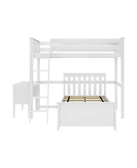 Max & Lily L-Shaped Twin over Bunk Bed with Desk