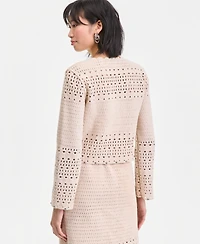 I.n.c. International Concepts Women's Studded Cotton Crochet Cardigan, Macy's Exclusive