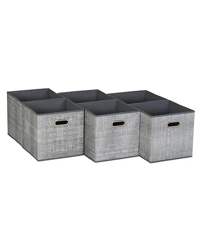 Household Essentials Fabric Storage Bins 6 Piece Set, Gray