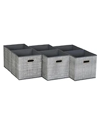Household Essentials Fabric Storage Bins 6 Piece Set, Gray