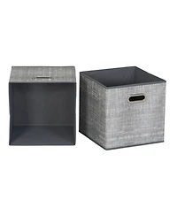 Household Essentials Fabric Storage Bins 6 Piece Set, Gray