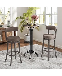 Slickblue 2 Piece Counter Height Swivel Chairs Rubber Wood Frame