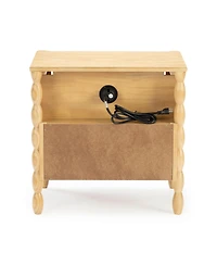 Max & Lily Jenny Lind Cubby Nightstand with 1 Drawer and Electrical Outlet