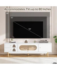 sumyeg 70 inch Cabinet Tv Console Table with Drawers