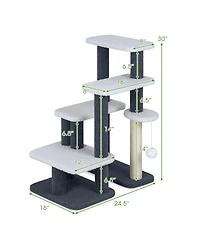 Cozito Cat Tree 2-in-1 Stairs Tower with Posts and Hanging Toy