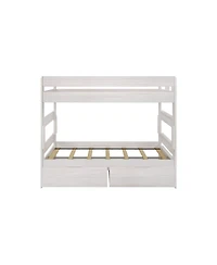 Max and Lily Solid Wood Modern Farmhouse Twin/Twin Bunk Bed with Storage Drawers