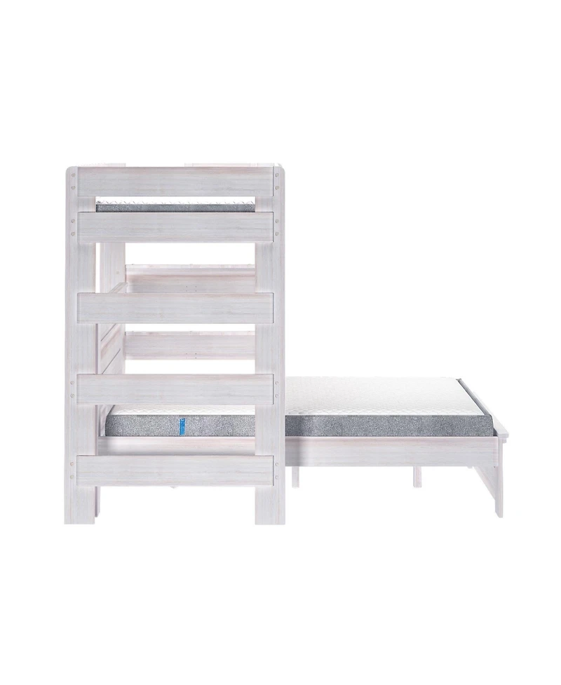 Max & Lily Farmhouse Twin Over Panel Queen L-Shaped Bunk Bed