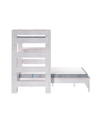 Max & Lily Farmhouse Twin Over Panel Queen L-Shaped Bunk Bed