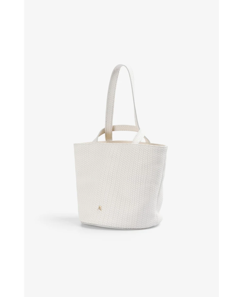Scalpers Women's Mini Cube Woven Leather Bag
