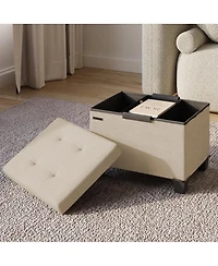 Nestl Inch Ottoman Storage Bench with Bins