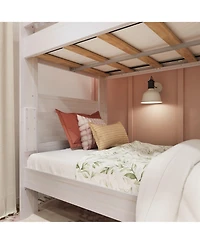 Max and Lily Twin over Bunk Bed, Farmhouse Solid Wood Beds for Kids, Driftwood