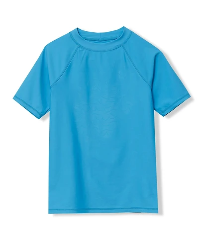 Lands' End Boys Chlorine Resistant Magic Print Short Sleeve Crew Neck UPF50 Rash Guard