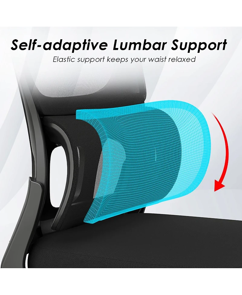 flynama Mesh Ergonomic Office Chair,Flip-Up Armrest Lumbar Chair