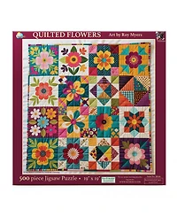 SunsOut Quilted Flowers 500 piece Jigsaw Puzzle for Adults