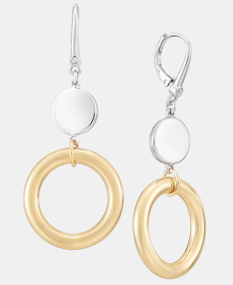 Dkny Disc & Ring Double Drop Earrings