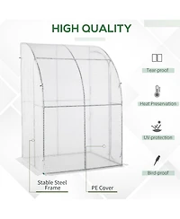 Outsunny 5' x 4' x 7' Outdoor Walk-in Lean-to house, Pe Cover,