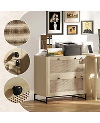 Vinsetto Lockable Filing Cabinet with Hanging Bar for Letter A4 Legal Size