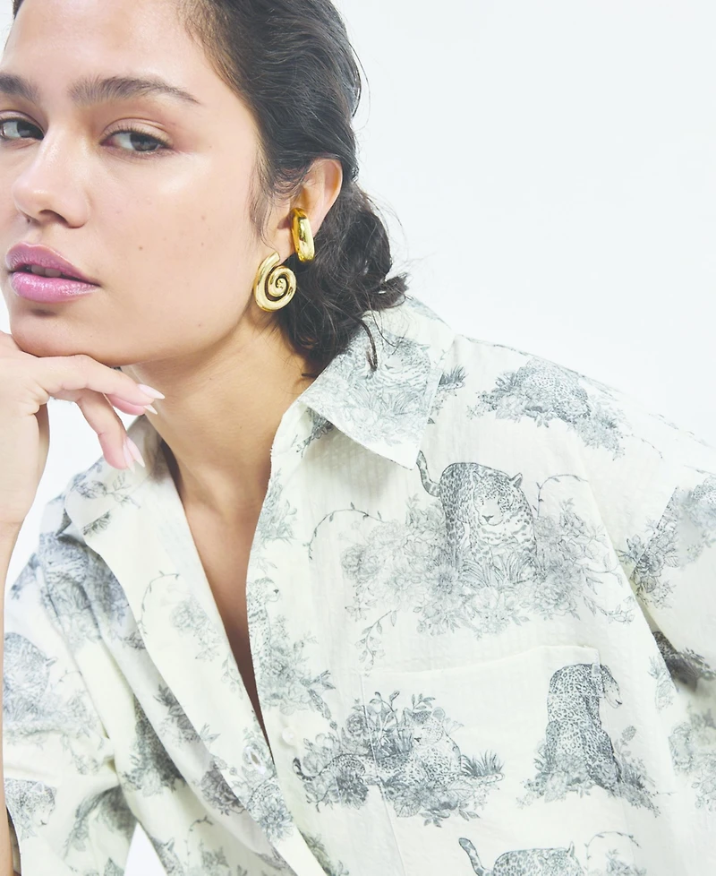 Reistor Women's Oversized High-Low Shirt Animal print