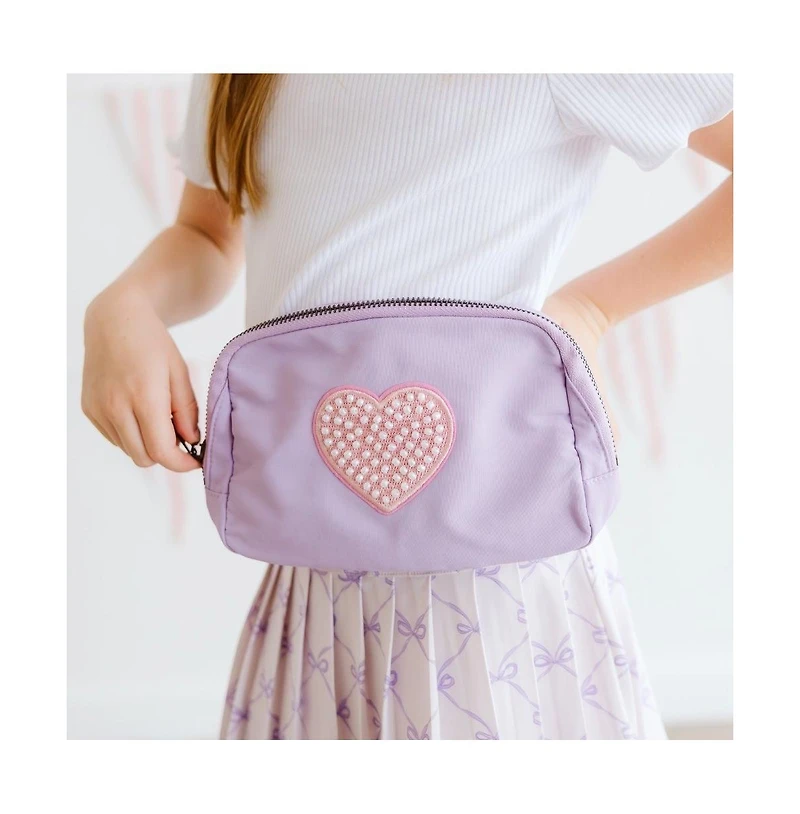 Sweet Wink Pearl Heart Patch Belt Bag
