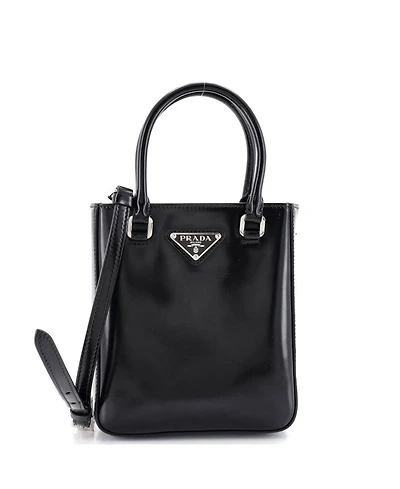Pre-Owned Prada Small Convertible Tote Brushed Leather