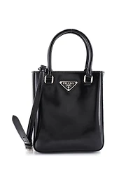 Pre-Owned Prada Small Convertible Tote Brushed Leather