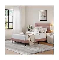 gaomon Modern Upholstered Bed Frame with Soft Headboard, Underbed Storage Space, Sturdy Steel Slat Support, Easy Install