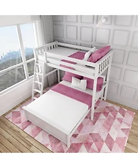 Max & Lily Solid Wood L-Shaped Bunk Bed, Twin over Full with Ladder for Kids,